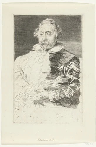 Portret van Willem de Vos by Anthony van Dyck, print, 1630-1632
