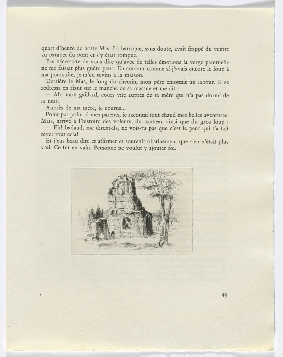Frédéric Mistral: Mémoires et Recits by Frédéric Mistral: ruin (page 49) by Auguste Brouet, other, 1937