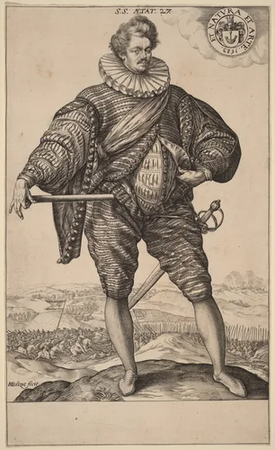 Stanislaw Sobocki (?) by Hendrick Goltzius, print, 1583