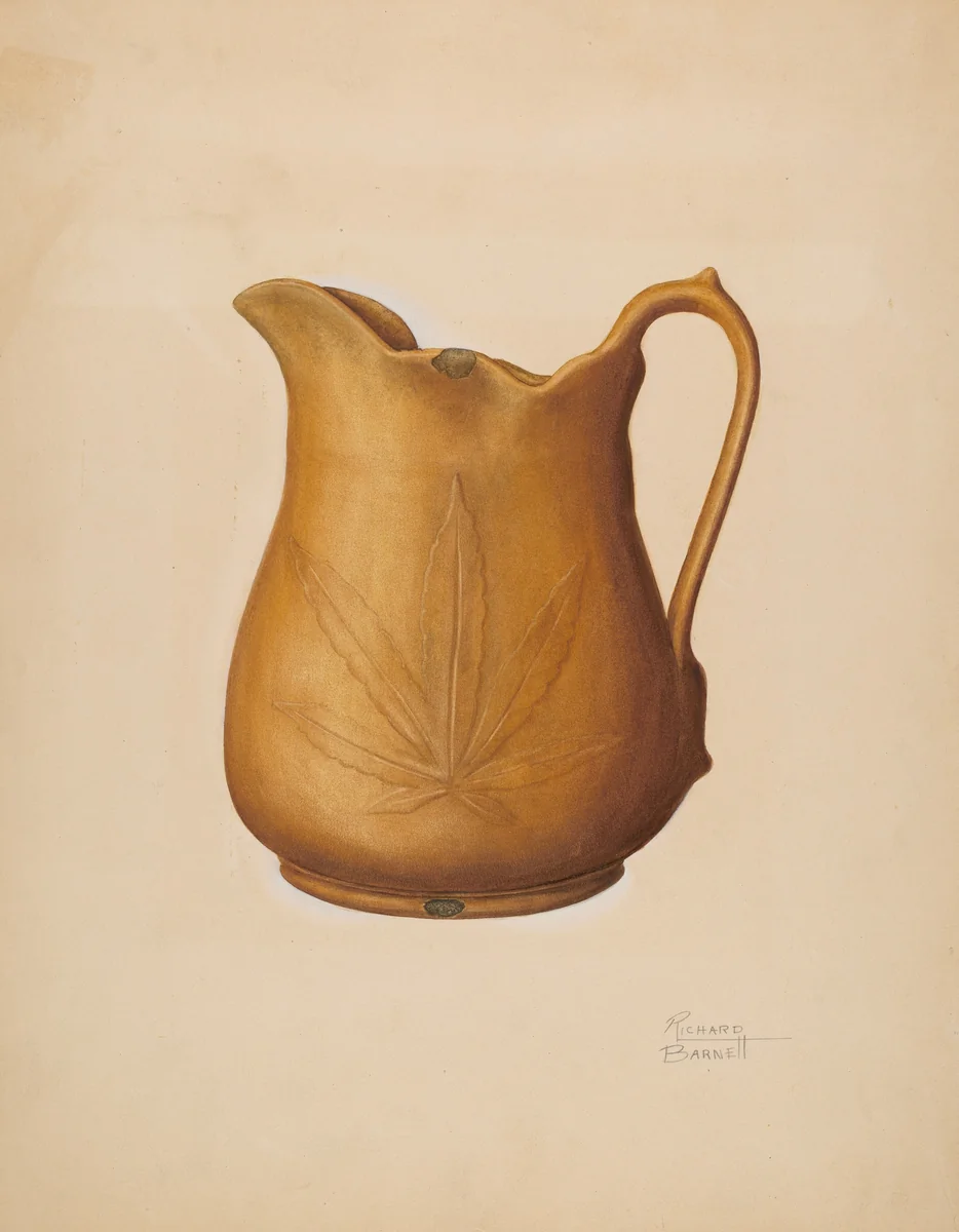 Pitcher by Richard Barnett, index of american design, 1938
