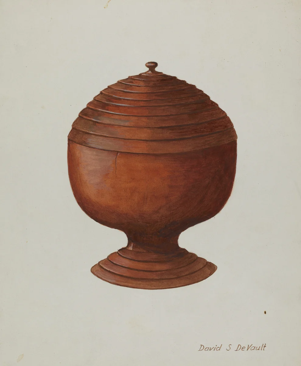 Wood Sugar Bowl by David S. De Vault, index of american design, 1941
