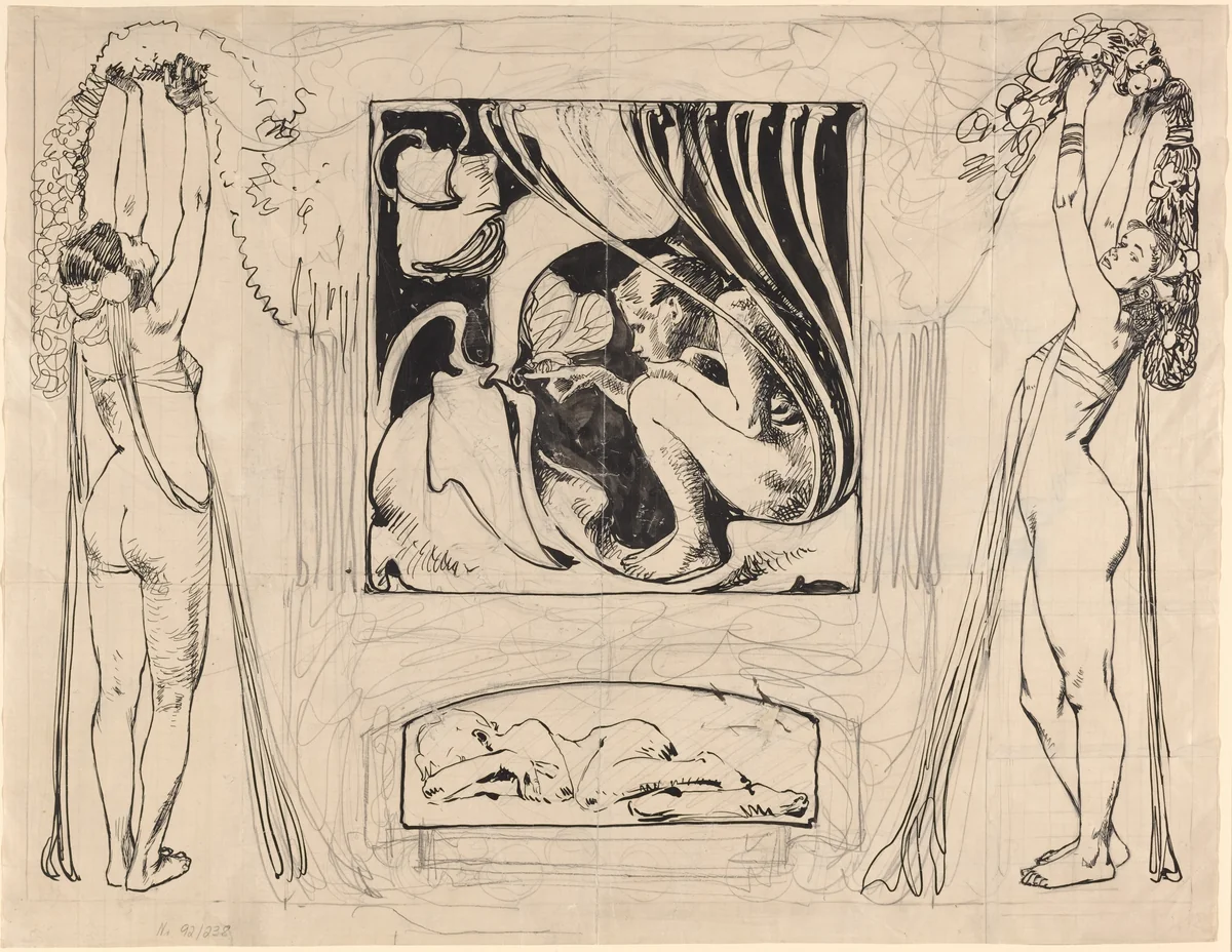 Allegory of Summer by Koloman Moser, drawing, 1896
