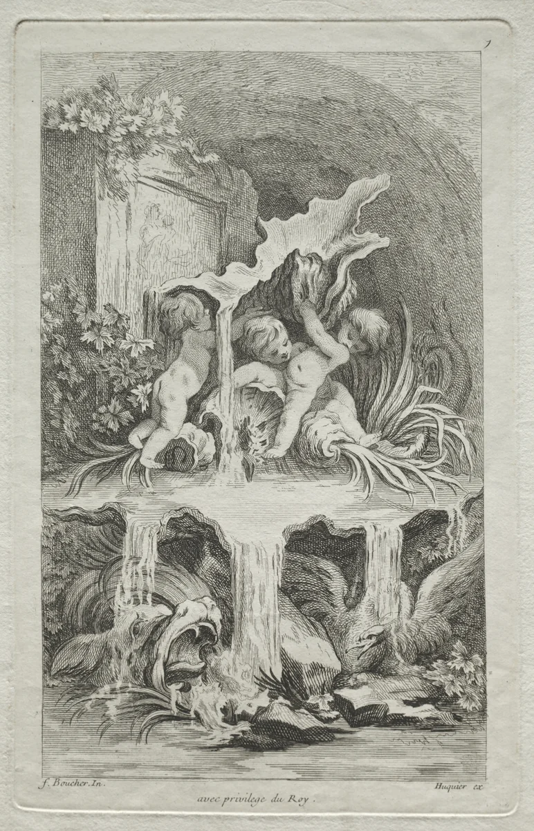 Book of Fountains: No. 7 by Gabriel Huquier, print, 1731-1741