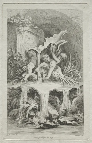 Book of Fountains: No. 7 by Gabriel Huquier, print, 1731-1741