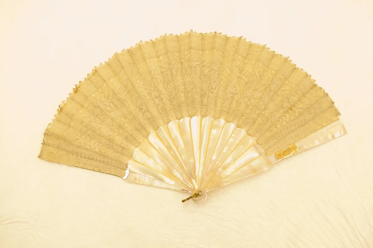 Fan by France, textile, 1865-1875