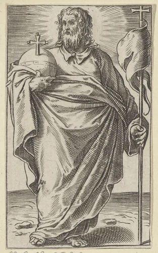 Christus als Salvator Mundi by Agostino Carracci, print, 1583