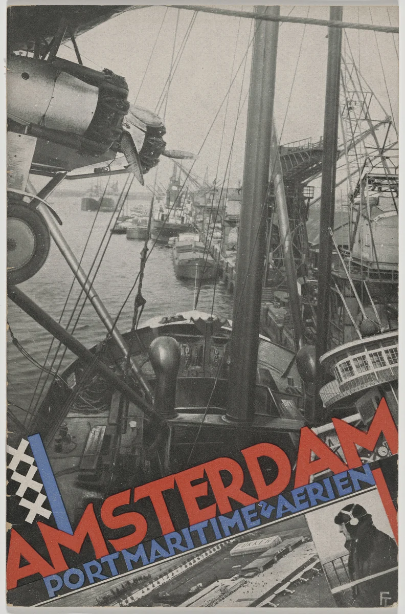 Information brochure for the Seaports and Airports of Amsterdam (Le port maritime et la port aérien d’Amsterdam) by Fré Cohen, design, 1931