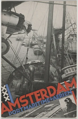 Information brochure for the Seaports and Airports of Amsterdam (Le port maritime et la port aérien d’Amsterdam) by Fré Cohen, design, 1931