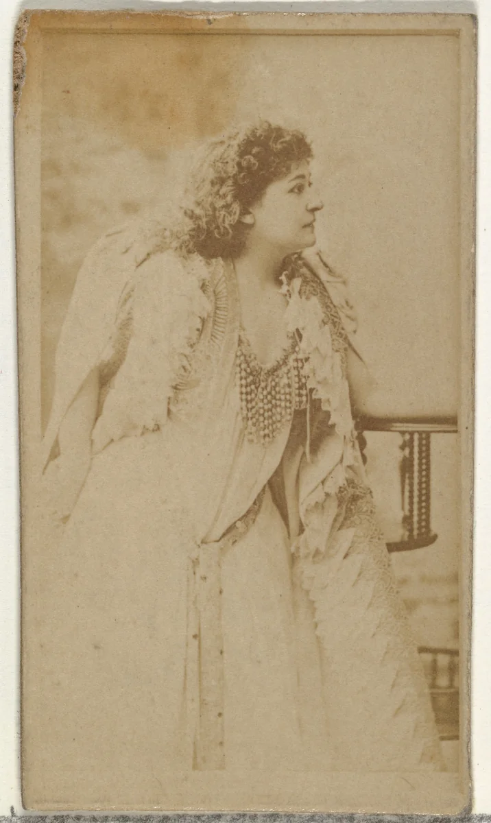 [Actress posing in thick cloak], from the Actors and Actresses series (N145-8) issued by Duke Sons & Co. to promote Duke Cigarettes by W. Duke, Sons & Co., photograph, 1890-1895