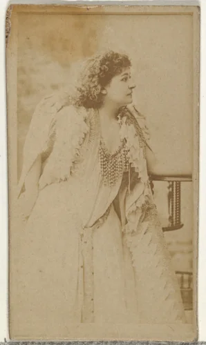 [Actress posing in thick cloak], from the Actors and Actresses series (N145-8) issued by Duke Sons & Co. to promote Duke Cigarettes by W. Duke, Sons & Co., photograph, 1890-1895