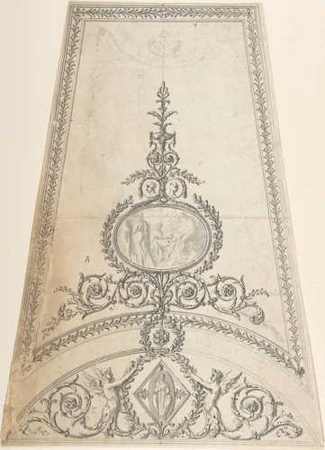 Design for Segment of an Octagonal Ceiling; Gower House, Whitehall, London by Sir William Chambers, drawing, 1761-1779