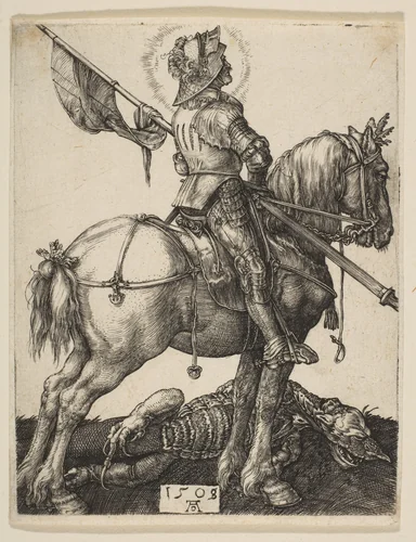 Saint George on Horseback by Albrecht Dürer, print, 1505-1508
