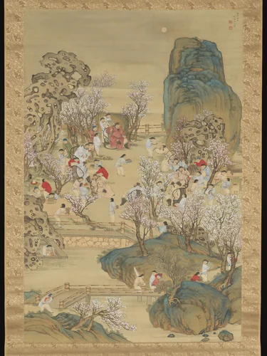 Fragrant Garden under a Hazy Moon by Nakabayashi Chikutō (中林竹洞), painting, 1843