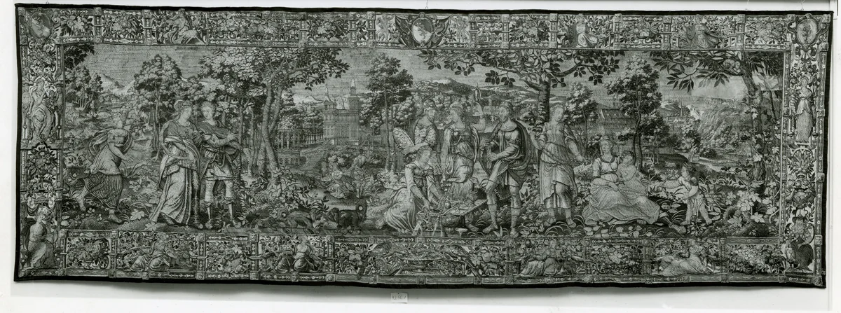 The Romans with their Sabine Wives from the Story of the Romans and the Sabines by Nicolas van Orley, textile, 1570-1585