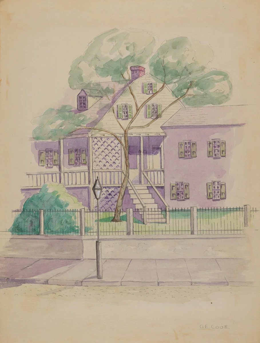 Old Dutch Farmhouse by Gladys Cook, index of american design, 1936