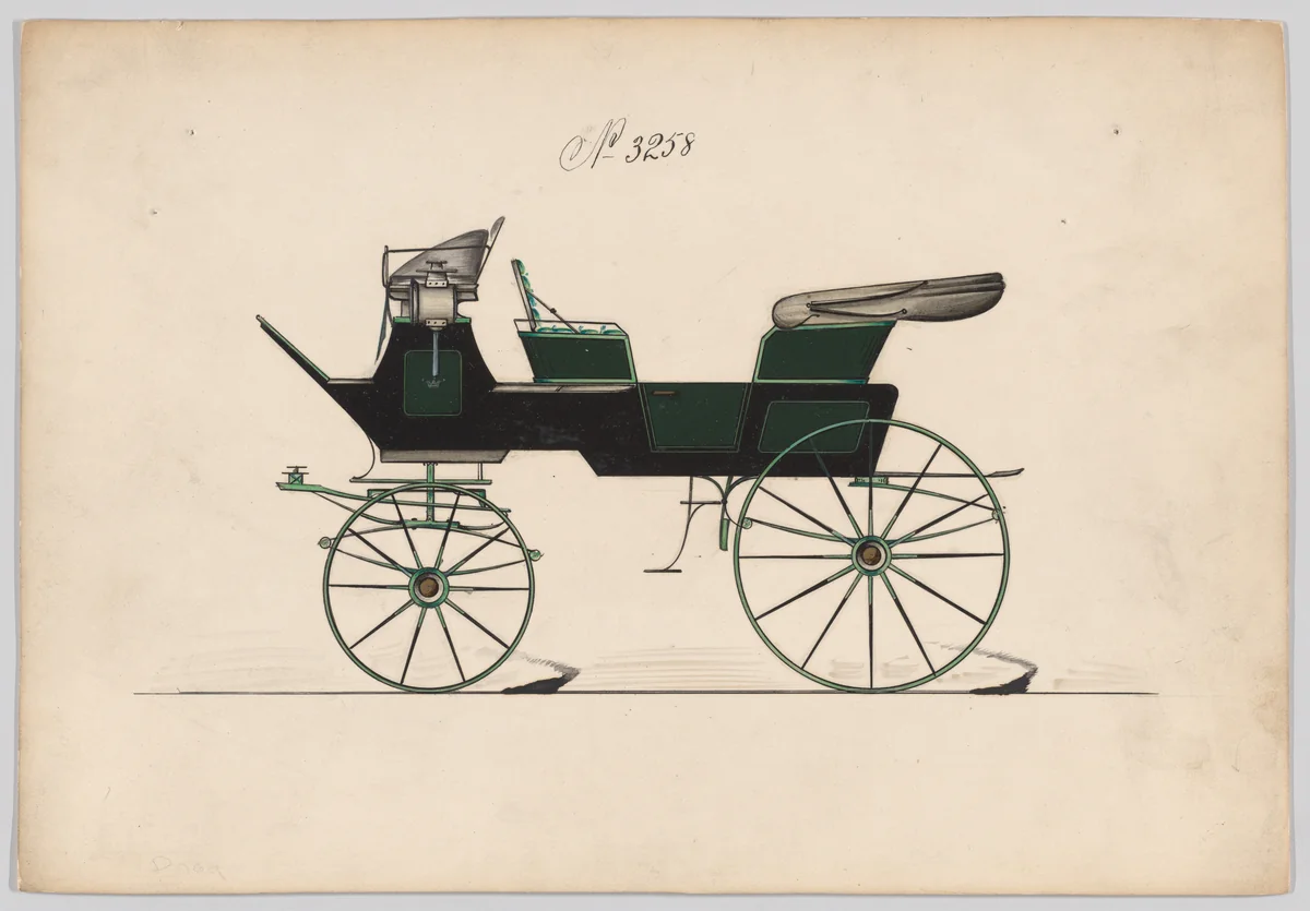 Design for Break/Char-a-Banc, no. 3258 by Brewster & Co., drawing, 1876