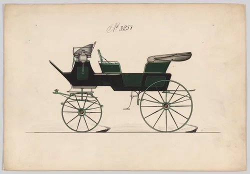 Design for Break/Char-a-Banc, no. 3258 by Brewster & Co., drawing, 1876