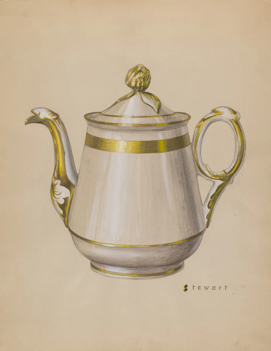 Teapot by Robert Stewart, index of american design, 1937