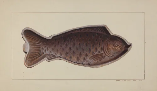 Fish Mold by Amos C. Brinton, index of american design, 1938