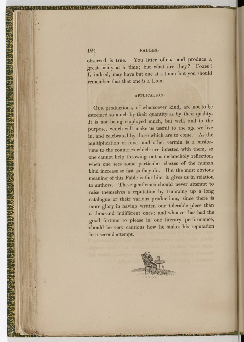 Tailpiece (page 124) from The Fables of Aesop by Thomas Bewick, illustrated book, 1818