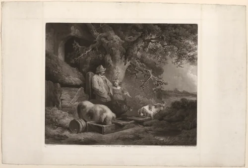 Peasant and Pigs by John Raphael Smith, print, 1803