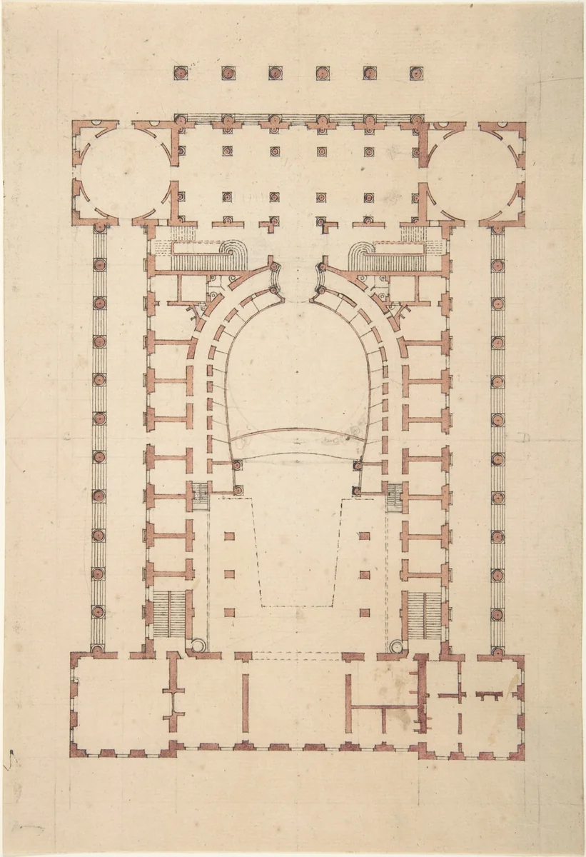 Design for a Theatre by anonymous, drawing, 1770-1800