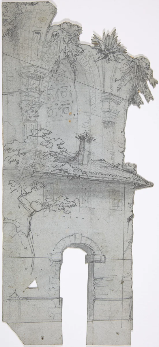 Design for a Stage Set at the Opéra, Paris by Eugène Cicéri, drawing, 1830-1890