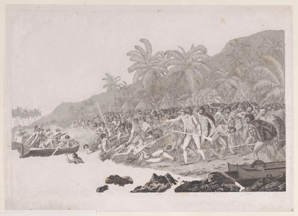 The Death of Captain Cook by Francesco Bartolozzi, print, 1785