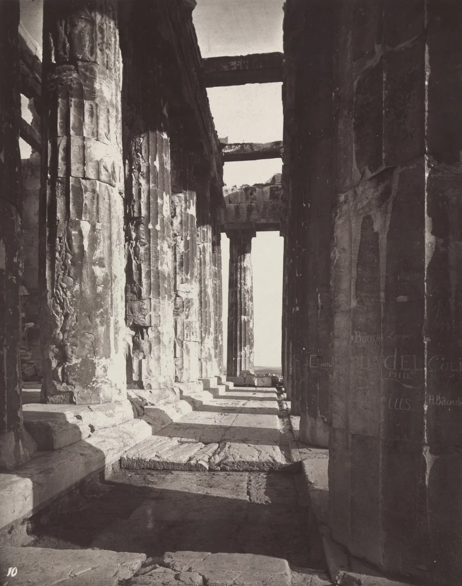 Western Portico of the Parthenon by William James Stillman, photograph, 1869