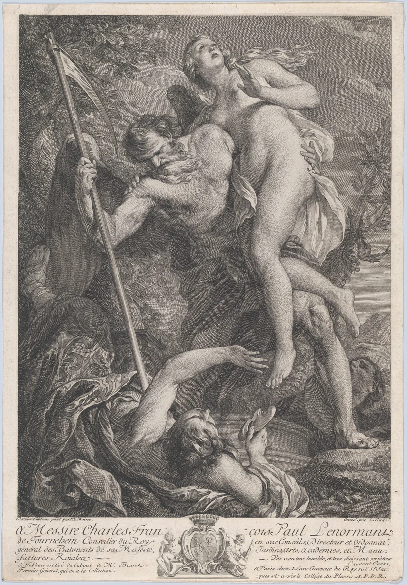 Time Carrying Truth by Laurent Cars, print, 1747