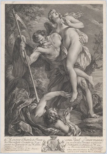 Time Carrying Truth by Laurent Cars, print, 1747