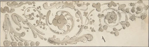 Sketch of Foliate Decoration by William Pitts, drawing, 1805-1840