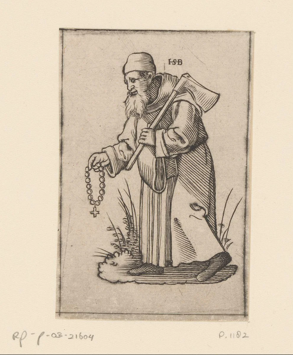 Monnik van de orde der Humiliaten by anonymous, print, 1526