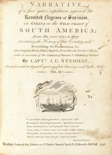 Narrative, of a Five Years' Expedition, against the Revolted Negroes of Surinam, in Guiana, on the Wild Coast of South America (volume II) by Various artists, volume, 1796