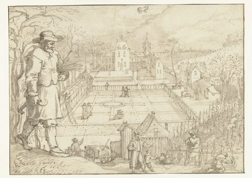 Maart by Joos de Momper, drawing, 1590-1610