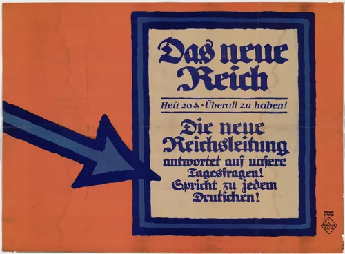 Das neue Reich, Die neue Reichsleitung by Lucian Bernhard, design, 1919