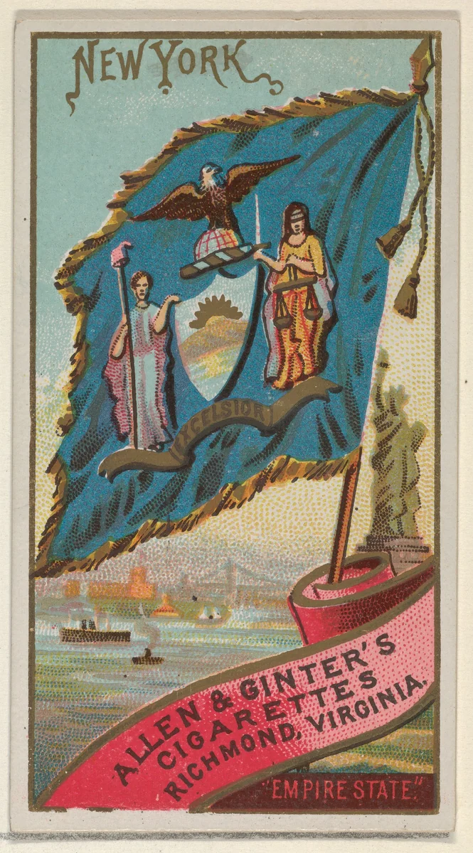 New York, from Flags of the States and Territories (N11) for Allen & Ginter Cigarettes Brands by Allen & Ginter, print, 1888
