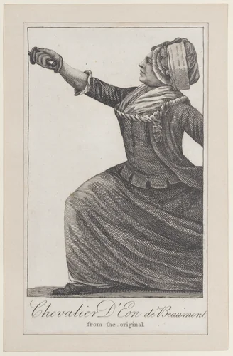 Chevalier d'Eon de Beaumont (from Kirby's Wonderful Museum) by Charles Jean Robineau, print, 1813