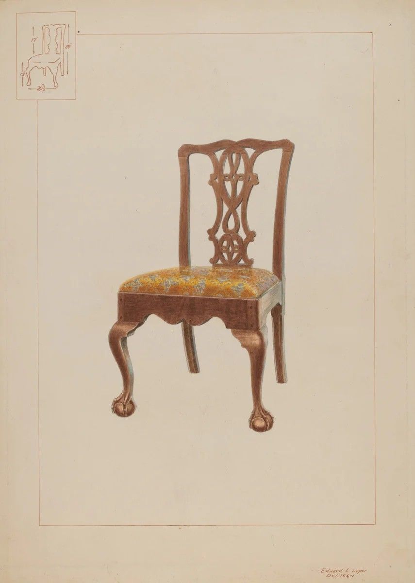 Chair by Edward L. Loper, index of american design, 1937