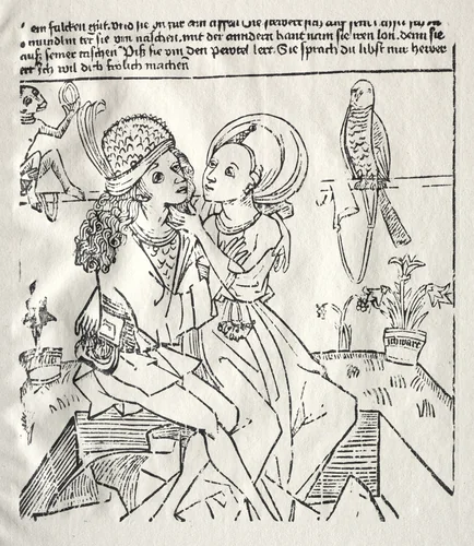 The Lovers by Unknown, print, 1465-1475