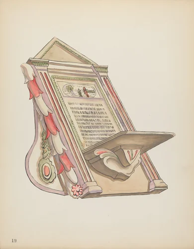 Plate 19: Reading Stand, Chimayo: From Portfolio "Spanish Colonial Designs of New Mexico" by American 20th Century, index of american design, 1935-1942