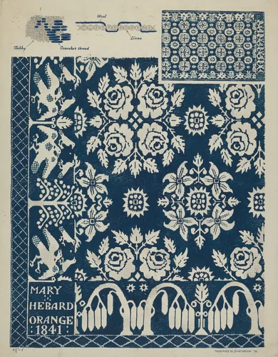 Handwoven Coverlet by Howard H. Sherman, index of american design, 1936