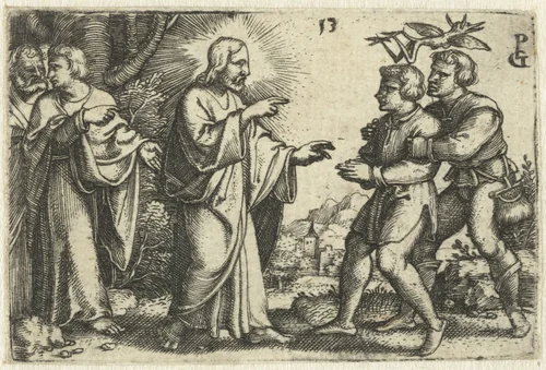 Christus geneest de bezeten man by Unknown, print, 1534-1535