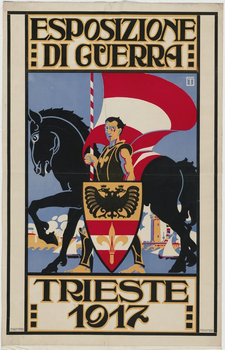 Esposizione di Guerra, Trieste, 1917 by Petronio, design, 1917