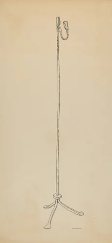 Rush and Candle Stand by Irene Lawson, index of american design, 1939