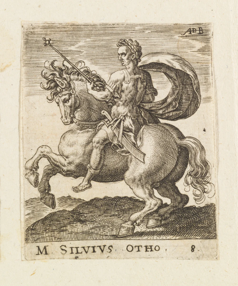 M. Silvius Otho, from "Twelve Caesars on Horseback" by Abraham de Bruyn, print, 1560-1592