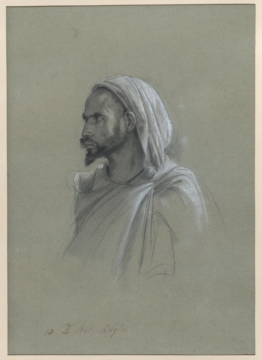 Study of a Kabyle Man, Algeria, December 10, 1861 by Isidore Pils, drawing, 1861