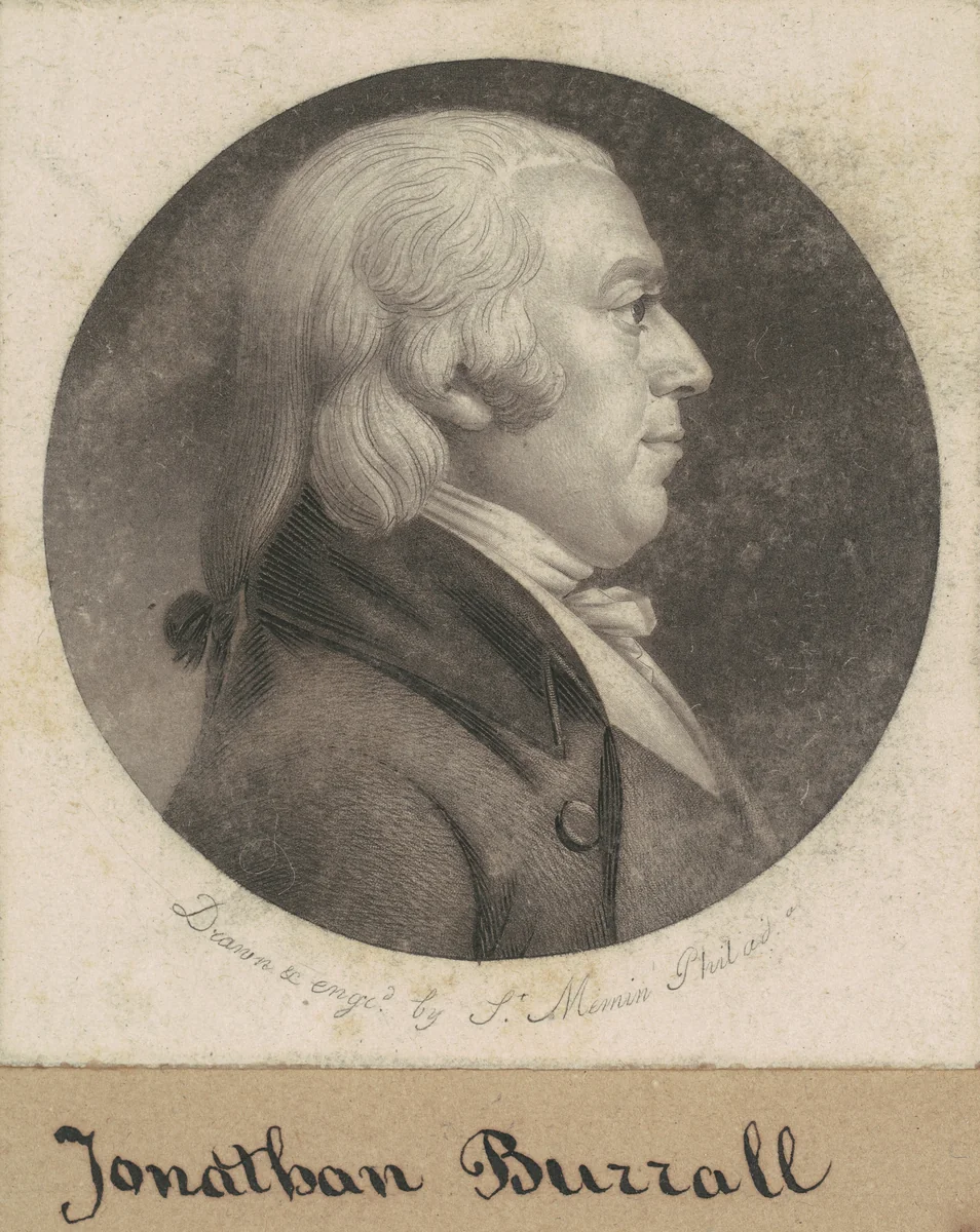 Jonathan Burrall by Charles B. J. Févret de Saint-Mémin, print, 1798-1803