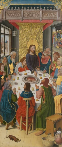 Panels from the High Altar of the Charterhouse of Saint-Honoré, Thuison-les-Abbeville: The Last Supper by Picardy, painting, 1475-1485