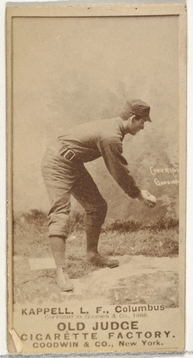 Henry "Heinie" Kappel, Left Field, Cleveland, from the Old Judge series (N172) for Old Judge Cigarettes by Goodwin & Company, photograph, 1888